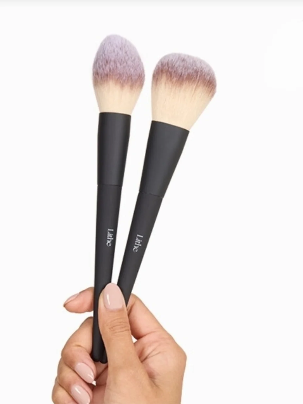 Lithe Beauty Bronzer & Tapered Powder Brush Set - Black Ergonomic Handles BNIB